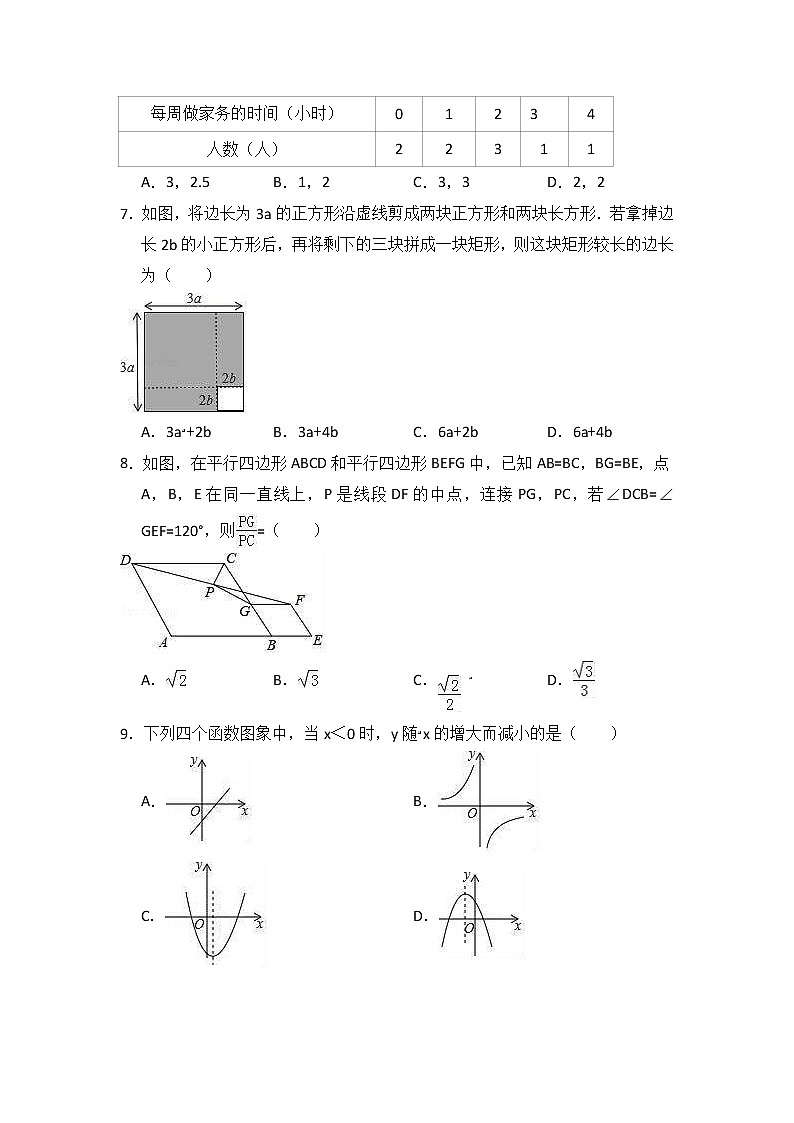 (安徽版)2021年中考数学模拟练习卷03（含答案）02
