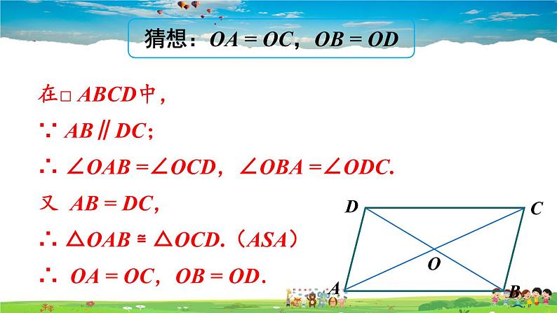 沪科版数学八年级下册 19.2 平行四边形-第2课时 平行四边形对角线的性质【教学课件】04