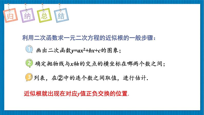 北师大版九年级数学下册 第二章 5二次函数与一元二次方程 第2课时 利用二次函数求一元二次方程的近似根 课件06