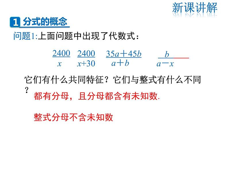 2021-2022学年度北师版八年级数学下册课件 5.1 第1课时 分式的有关概念05