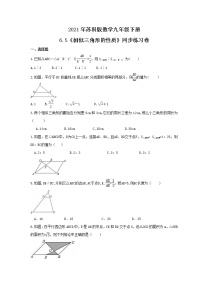 初中苏科版6.5 相似三角形的性质精品同步测试题