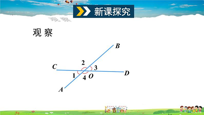 沪科版数学七年级下册 第10章 相交线、平行线与平移  10.1 相交线-第1课时 对顶角及其性质【教学课件】第4页