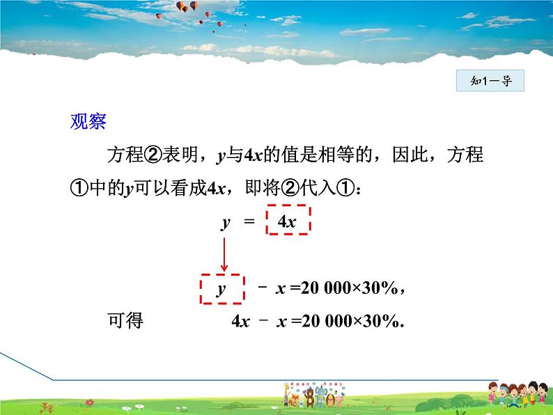 华师版数学七年级下册 7.2.1  用代入消元法解二元一次方程组【教学课件】第5页