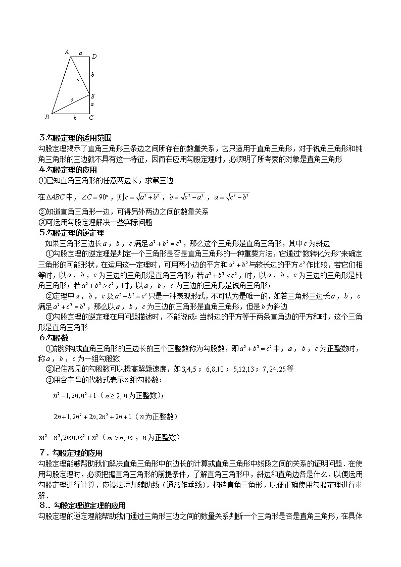【专项练习】备战中考数学58种模型专练 31.勾股定理知识点与常见题型总结（含答案）02