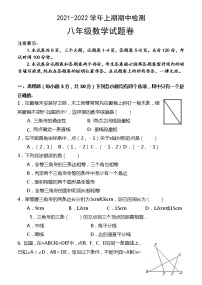 河南省焦作市沁阳市2021-2022学年八年级上学期期中数学试题（word版 含答案）