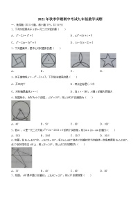 湖北省黄冈市黄梅县2021-2022学年九年级上学期期中数学试题（word版 无答案）