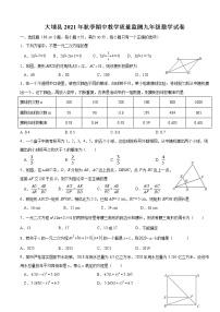 广东省梅州市大埔县2021--2022学年上期九年级数学期中教学质量监测【试卷+答案】