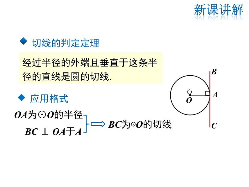 2021-2022学年度华师版九年级数学下册课件27.2.3 第1课时 切线的判定与性质05