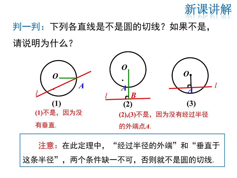 2021-2022学年度华师版九年级数学下册课件27.2.3 第1课时 切线的判定与性质06