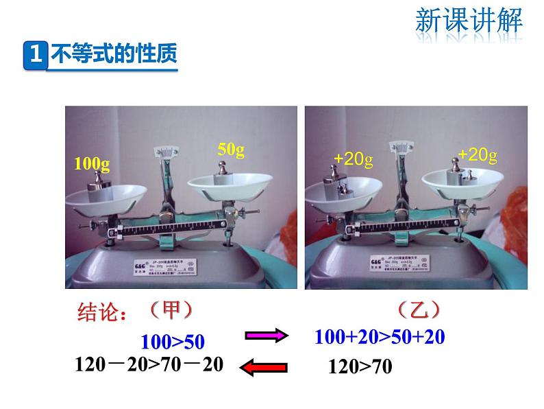 2021-2022学年度华师版七年级数学下册课件8.2.2  不等式的简单变形第4页