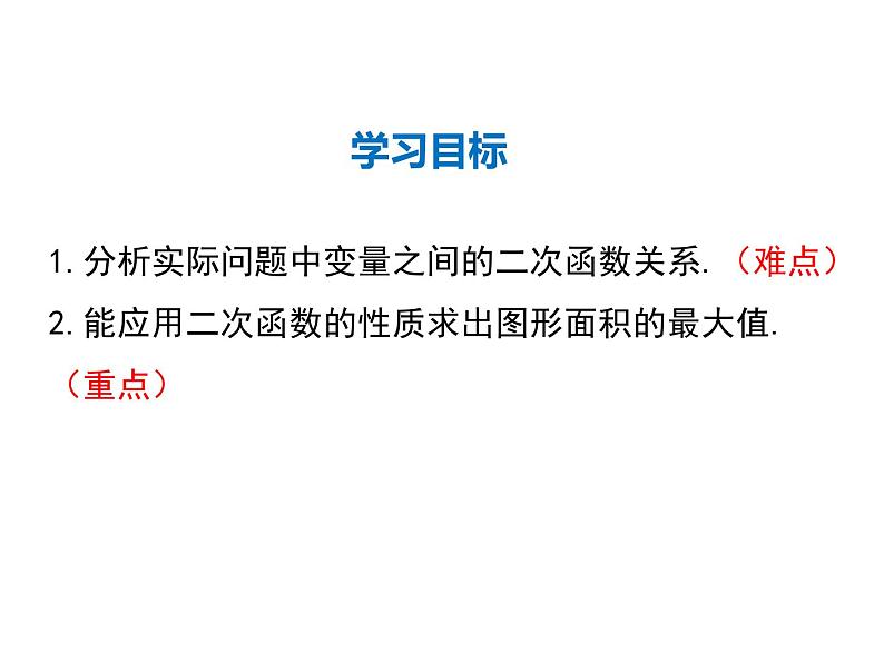 2021-2022学年度华师版九年级数学下册课件26.2.2 第5课时 图形面积的最大值第2页