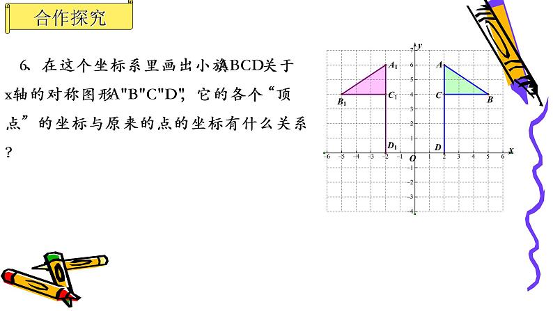 北师版八年级上册第三章位置与坐标  3.3 轴对称与坐标变换课件PPT06