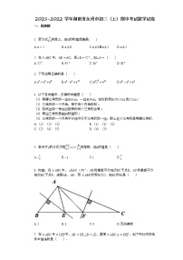 湖南省永州市冷水滩区2021-2022学年八年级上学期期中考试数学试题（word版 含答案）