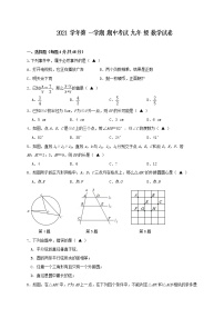 浙江省宁波市镇海区2021-2022学年九年级上学期期中考试数学试题（word版 含答案）