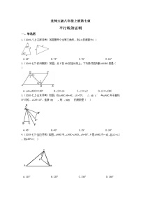 北师大版八年级上册第七章 平行线的证明综合与测试当堂检测题