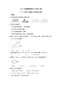 初中数学湘教版八年级上册2.5 全等三角形优秀同步训练题