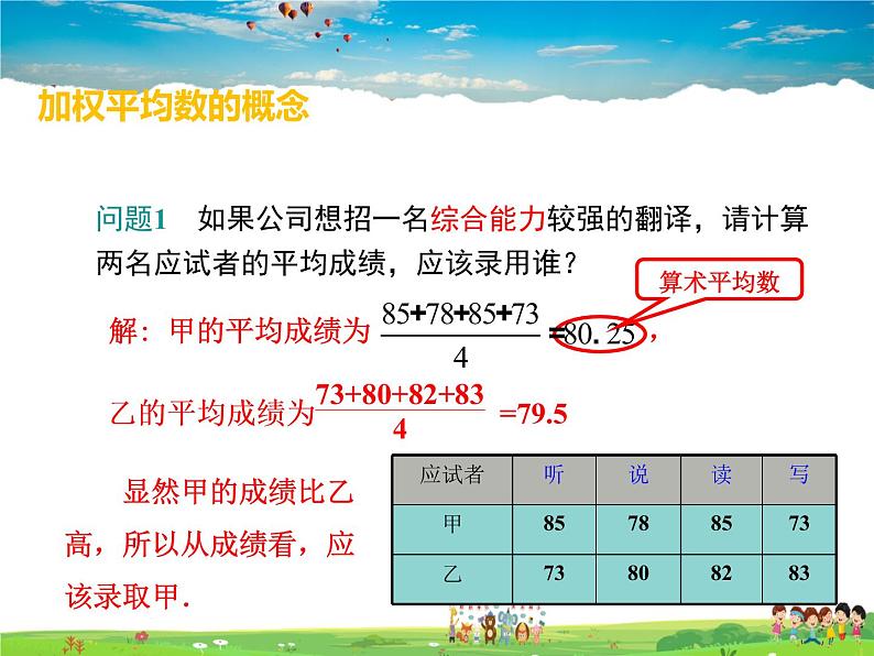 冀教版数学九年级上册 23.1平均数与加权平均数【课件+教案】07