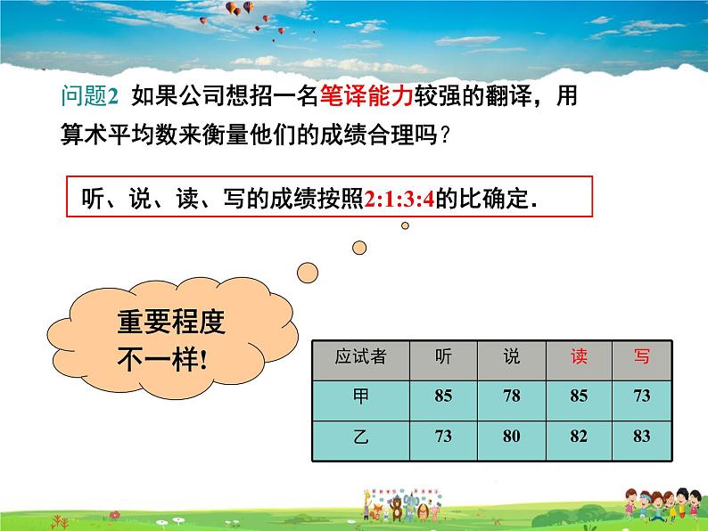 冀教版数学九年级上册 23.1平均数与加权平均数【课件+教案】08