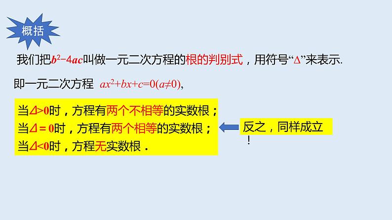 22.2.4一元二次方程根的判别式 2021-2022学年九年级数学上册（华东师大版）课件PPT06