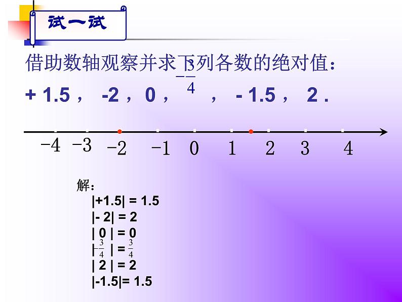 北师大版七年级数学上册 2.3 绝对值 (2)（课件）第4页