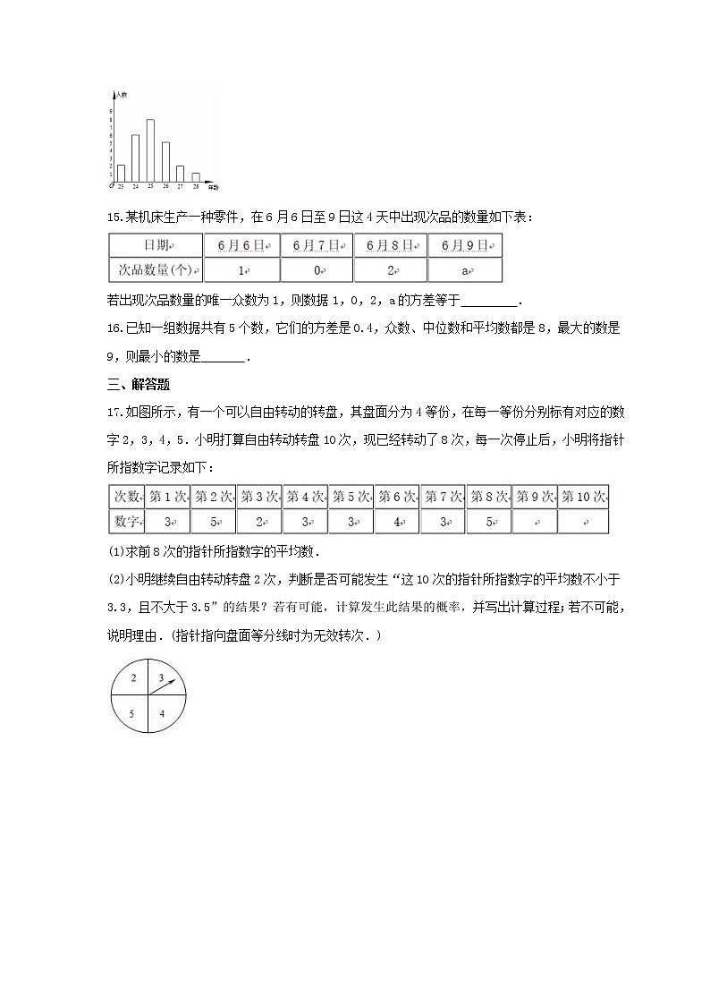 2021年湘教版数学九年级上册5.2《统计的简单应用》同步练习卷（含答案）第3页