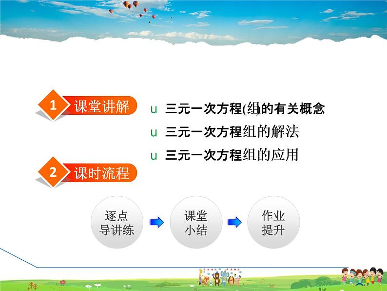 冀教版数学七年级下册   6.4  简单的三元一次方程组【课件】第2页