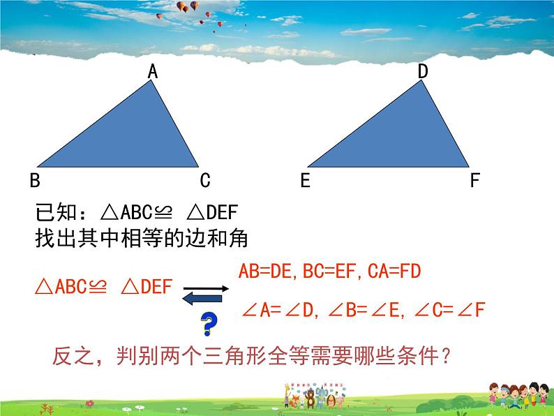 青岛版数学八年级上册   1.2怎样判定三角形全等（第1课时）【课件】第3页