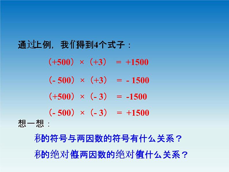 冀教版 七年级数学上册第一章有理数1.8有理数的乘法第1课时 课件06