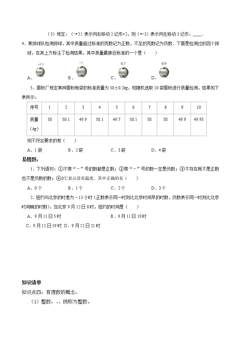 专题复习1 正负数、有理数及数轴（原卷版）第2页