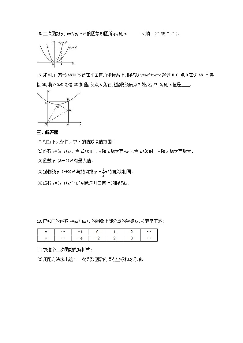 2021年湘教版数学九年级下册1.2《二次函数的图像与性质》同步练习卷（含答案）03