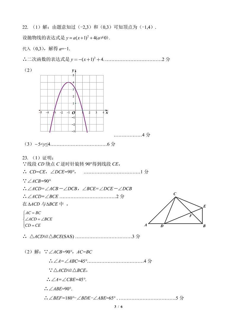 2021-2022年11月期中 北师大附属实验期中 初三答案第3页