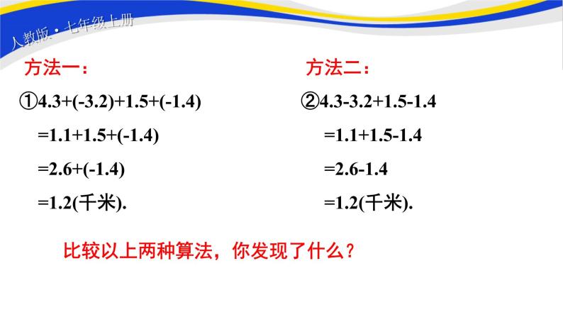 初中数学人教版七上1.3.2有理数的减法（第2课时）课件精品03