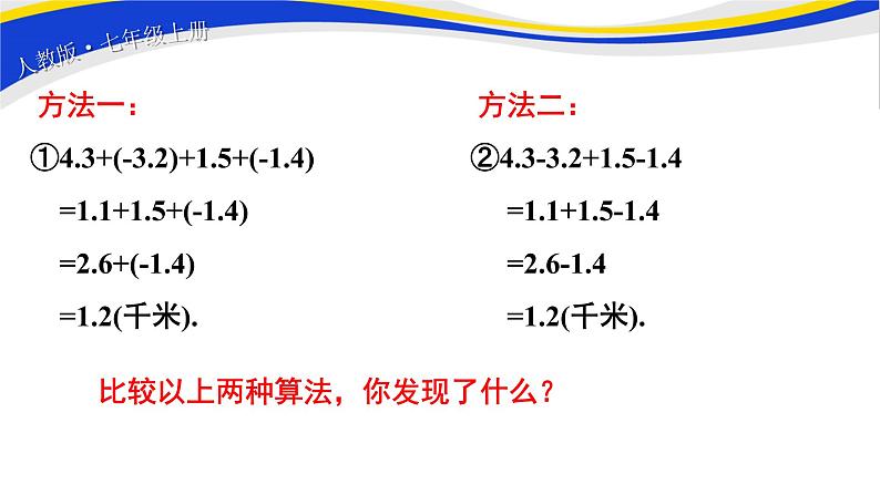 初中数学人教版七上1.3.2有理数的减法（第2课时）课件精品第3页