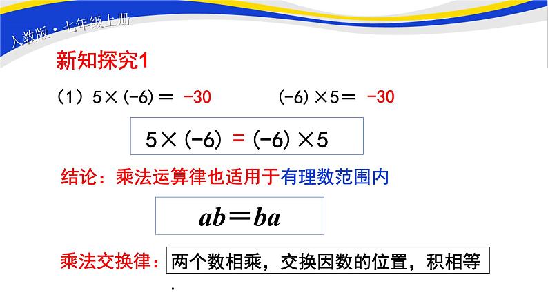 初中数学人教版七上1.4.1 有理数的乘法（第2课时）课件精品第3页