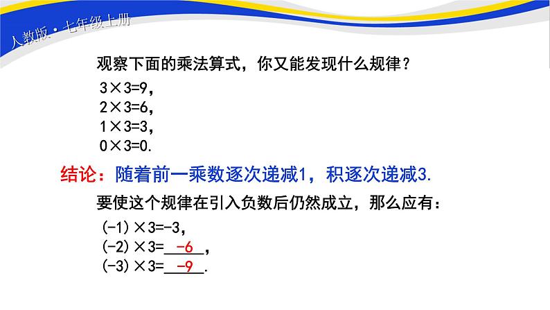 初中数学人教版七上1.4.1 有理数的乘法（第1课时）课件精品第4页