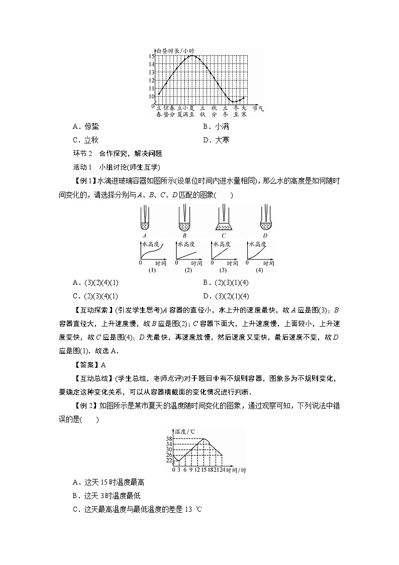 2021-2022学年度北师版九年级数学下册教案 3　用图象表示的变量间关系第2页