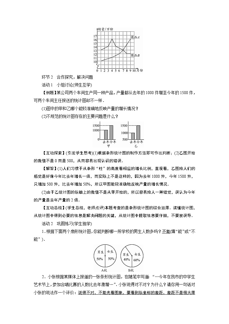 2021-2022学年度华师版九年级数学下册教案28.3 .2  容易误导读者的统计图第2页