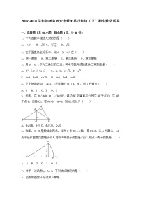 陕西省西安市蓝田县2017-2018学年八年级（上）期中数学试卷（解析版）