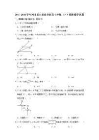 2017-2018学年河北省石家庄市赵县七年级（下）期末数学试卷