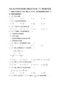 2018-2019学年河北省唐山市路北区七年级（下）期末数学试卷