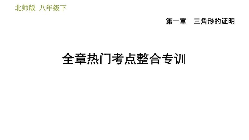 北师版八年级数学上册 第1章 全章热门考点整合专训 习题课件第1页