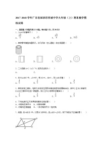 广东省深圳市科城中学九年级（上）期末数学模拟试卷【解析版】