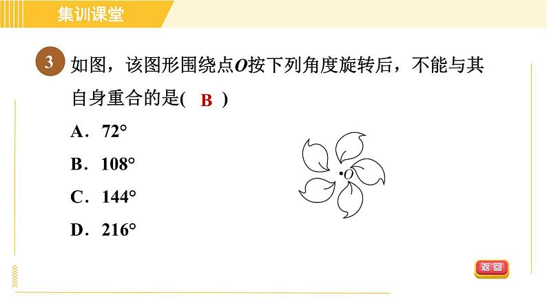 北师版八年级下册数学 第3章 集训课堂 测素质 图形的平移、旋转及其应用 习题课件第6页