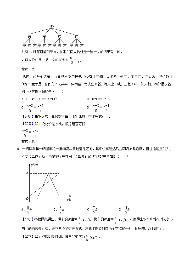 2021年湖北省武汉市中考数学真题及答案03