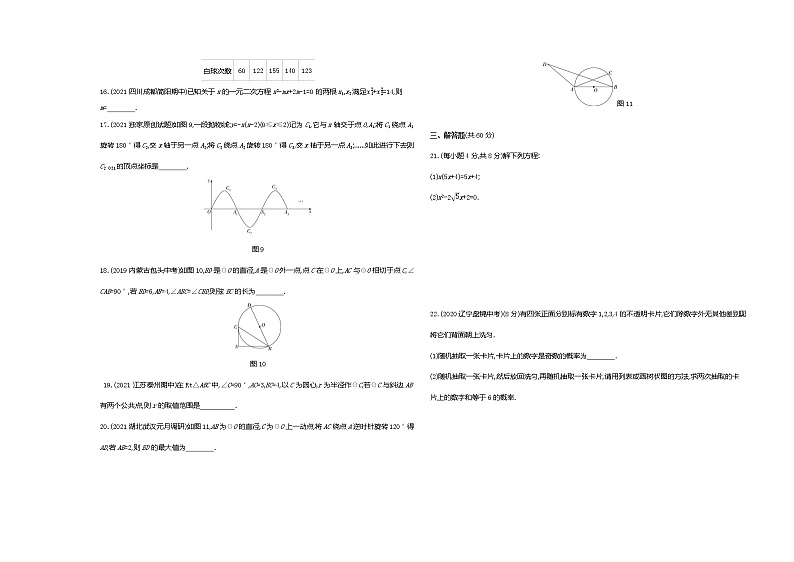 2021-2022学年人教版数学九年级上学期期末测试(一)（word版含答案）03