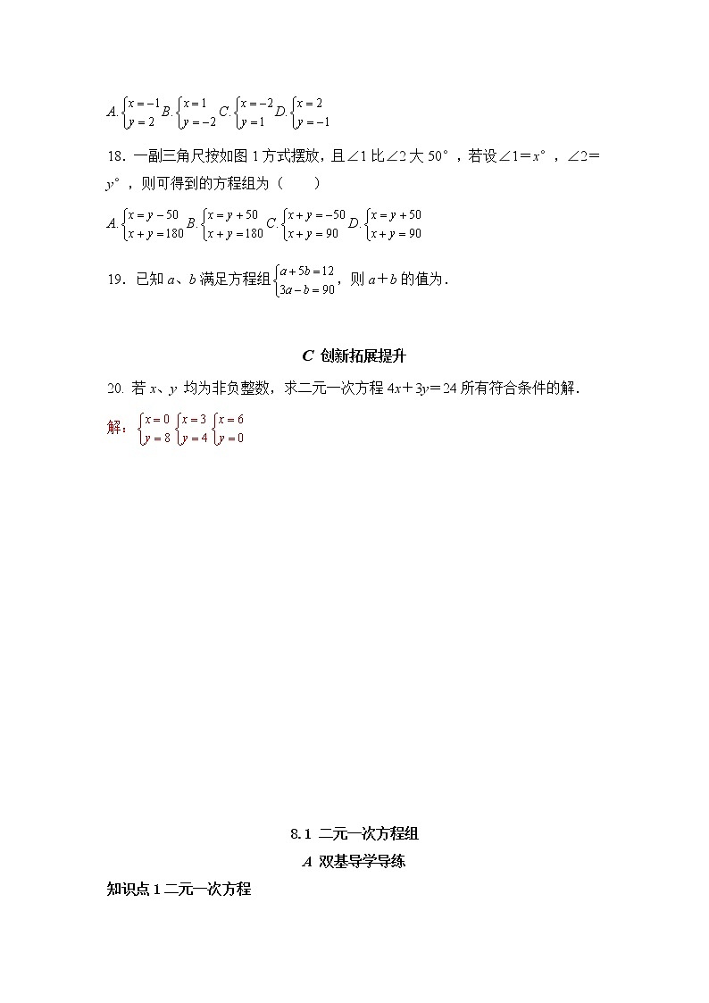 8.1.1 二元一次方程（组）-2021-2022学年七年级数学下册教学课件+教学设计+同步练习(人教版)03