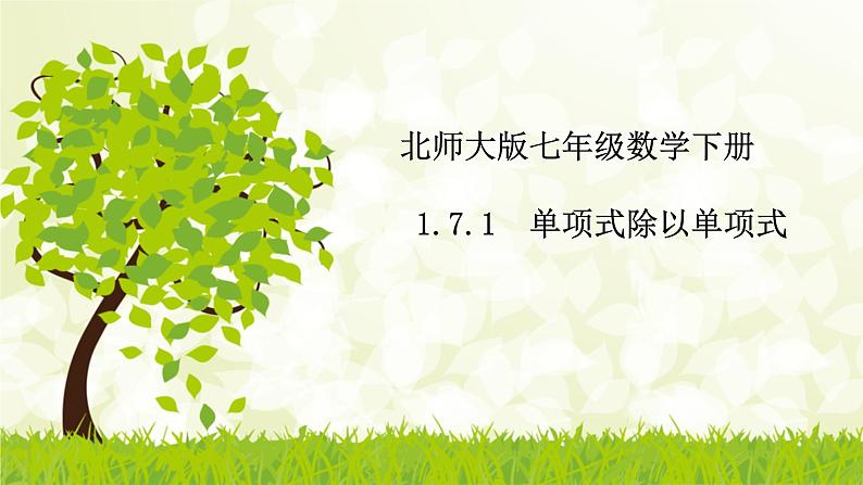 北师大版七年级数学下册1.7.1   单项式除以单项式 课件+练习01