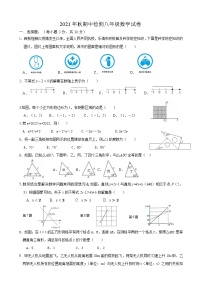 浙江省乐清市英华学校2021-2022学年八年级上学期期中检测数学试题（word版 含答案）