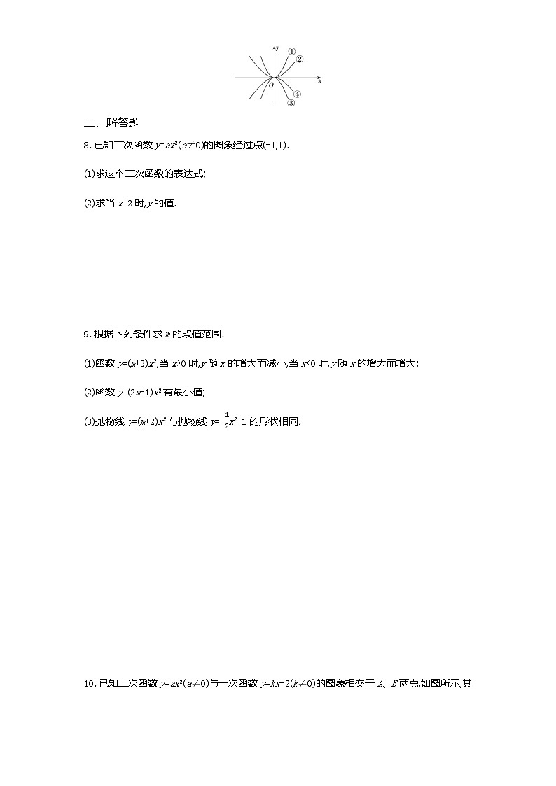 02-第二十二章22.1.2二次函数y=ax2的图象和性质练习题02
