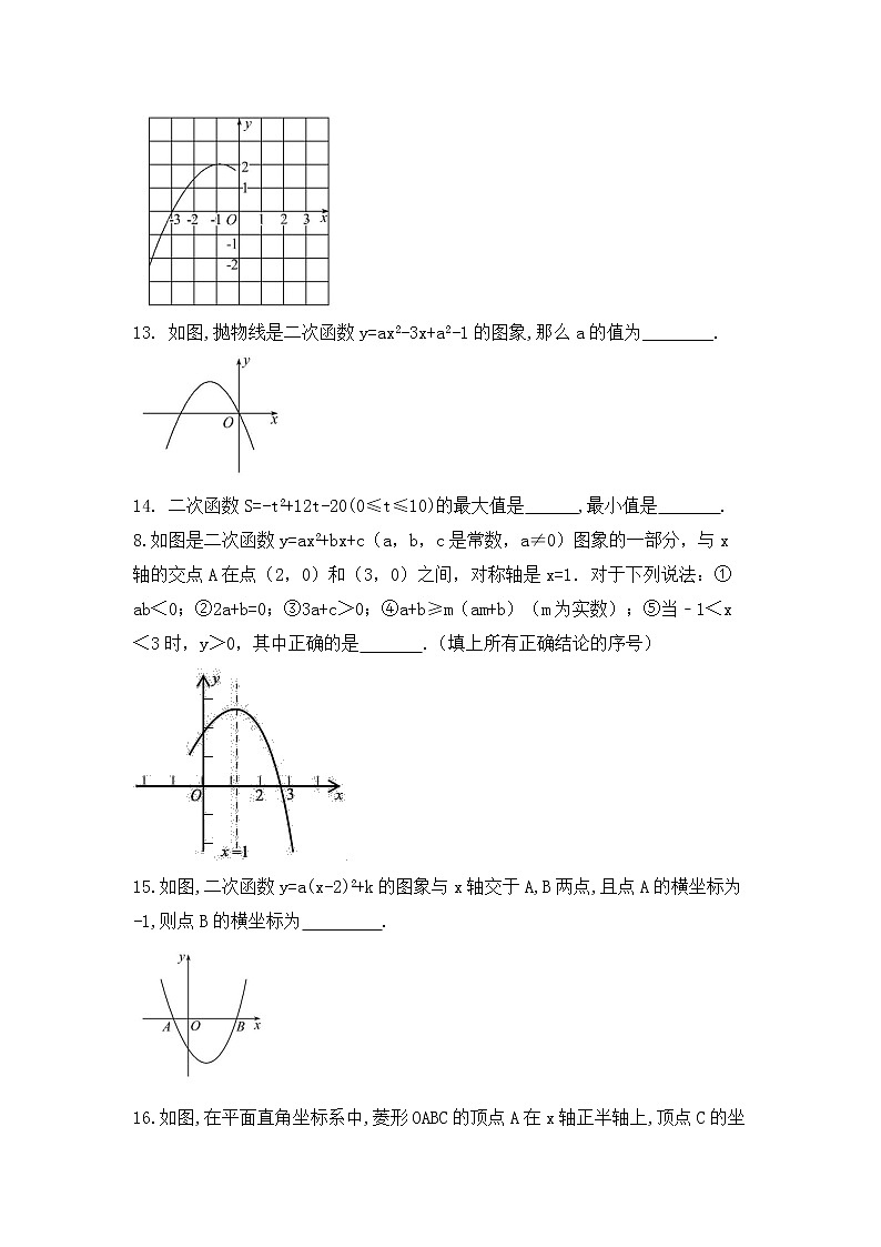 22.1 二次函数的图像及性质专题 练习  2021—2022学年人教版数学九年级上册　03